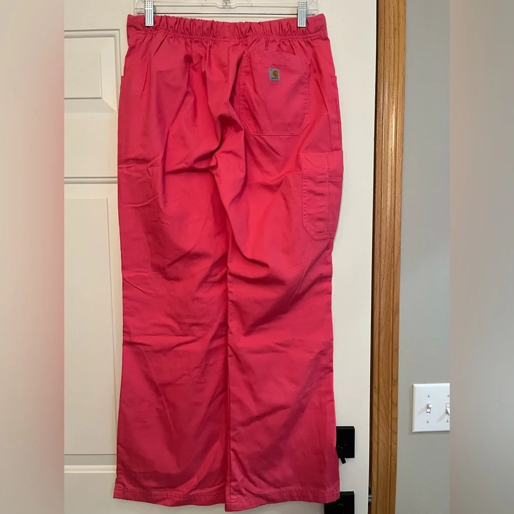 Women’s Carhartt watermelon pink textured scrub pant. Size medium - Picture 2 of 14